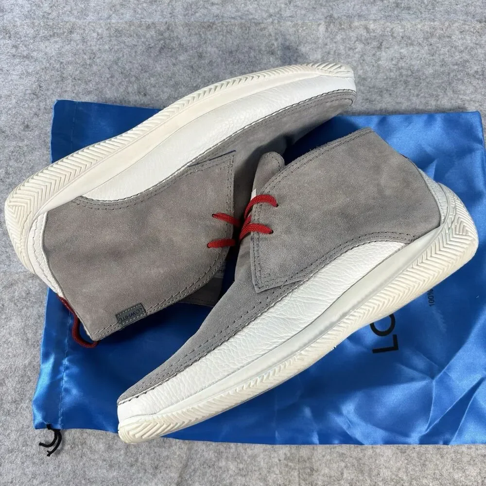 LO.WHITE 28030 Gray Suede Sneakers Mens Size 11.5 IOB & Dust Bag Italy MSRP $450